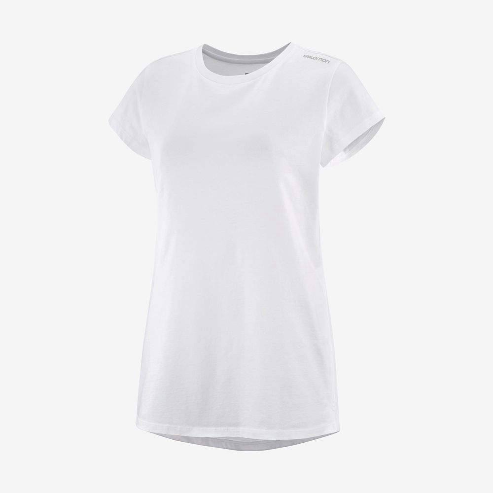 SALOMON OUTLIFE SCOOP HEM W Philippines - Women's Tee Shirts - White | 279438-ZDP